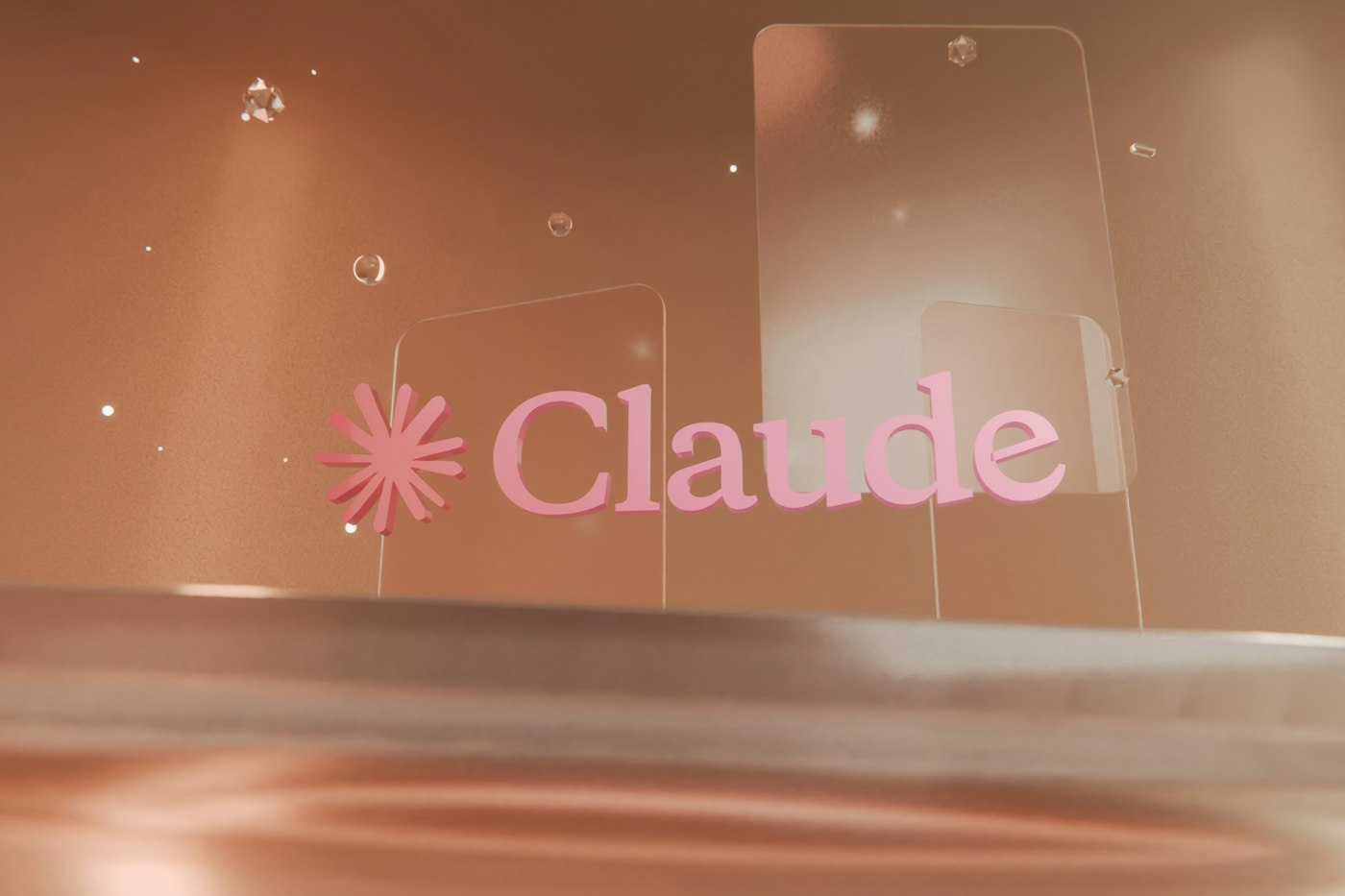 Logo Claude sur une surface translucide